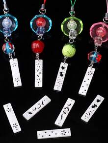 beadia 5/6个优雅复古几何长方形白色镂空吊坠，适用于DIY项链手链首饰制作 - 白色 - 查看 7