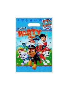 Paw Patrol 10个/30个装汪汪队立大功派对礼品袋，内含毛毛、阿奇、灰灰、路马、天天、珠珠、追踪犬、塔克、艾拉、雷克斯、野猫和自由等角色，塑料材质，适合装糖果、生日派对小礼物和装饰品，可重复使用，带提手，可用于派对回礼、家居装饰和赠送朋友。 - 彩色 - 查看 4