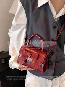 Fashion Solid Color Mirrored Handbag Evening Bag, Charming And Elegant Women's Business Bag, Suitable For Party Girls, College Students, Brides, Match With Party Dresses, Wedding Dresses, Evening Dresses, Tight Skirts, Very Suitable For Weddings, Gatherings, Banquets, Parties, Dances, Best Gifts For Women - 酒紅色 - 查看 8