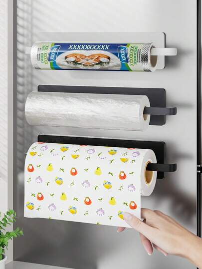 Toilet Paper Storage Rack, Wall-Mounted Tissue Holder, Easy To Install, No Drilling Required, Durable Material, Multi-Functional Towel Rack, Suitable For Kitchen And Bathroom Storage, Can Hold Toilet Paper Rolls, Plastic Wrap, And Towels.