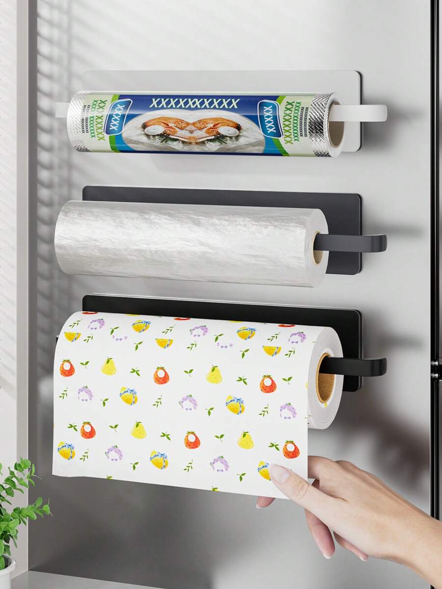 Wall Mounted Toilet Paper Holder, Durable Material, Multi-Function Towel Rack, Suitable For Kitchen And Bathroom Storage, Can Hold Toilet Paper Rolls, Cling Film And Towels, No Drilling Required