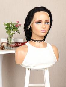 【短款假发】13x4 透明蕾丝前额深波浪波波头真人发假发，200% 密度，专为女性设计的深波浪卷发波波头假发，采用 13x4 蕾丝前额设计，200% 密度，佩戴舒适，发型顺滑。短款深波浪蕾丝前额假发，13x4 短款波波头真人发假发，200% 密度，透明深波浪卷发，预先拔毛，适合女性，自然黑色短款假发。 - SNatural - 查看 10