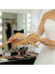 Set Hand Crafted Wooden Hangers, Clothes Hangers, Wood Hangers, Hanger, Hangers & Clothing Storage, Closet Organizer, Coat Hanger - Multicolor - View 6