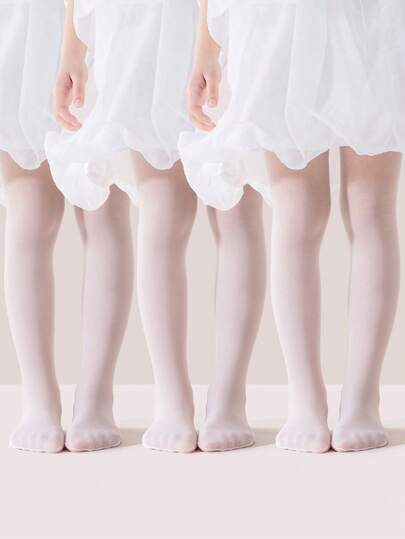 paquete de 3/1 calcetines finos para niños con diseño de pata de gato, mallas blancas elásticas, cómodas y transpirables, versátiles para práctica de danza, fiestas, viajes, actividades escolares, primavera/verano