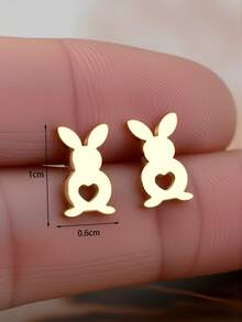一对不锈钢小兔子耳钉，多种款式可选，包括小动物、海洋、花朵、昆虫、蝙蝠、蜘蛛网、钻石牙齿、心电图、猫狗爪印、蝴蝶、草莓、向日葵、叶子等几何图案耳钉，男女皆宜，还有章鱼、蜗牛、郁金香、心形、星星等迷你耳钉。 - 一對不鏽鋼小耳環 - 查看 36