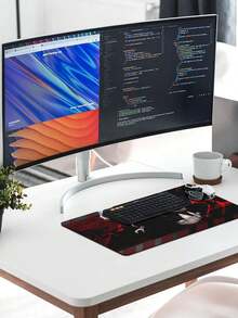 Gaming Mouse Pad, Large Extended Desk Mat With Non-Slip Base, Anti-Fray Stitched Edges, Desk Accessory For Gamers, PC Enthusiasts, Streamers, And Anime Fans - White - View 3