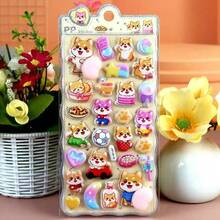 New 3D Bubble Stickers Cartoon Cute Stress Relief Squeeze Toys Stickers Decor For Phone Case, Scrapbooking, Reward Stickers - Corgi, Demon, Black Cat, Hamster - Multicolor - View 8