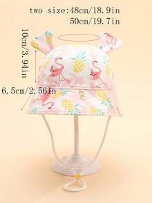 1pc Cotton Printed Baby Bucket Hat, Sun Protection For Boys & Girls, Spring/Summer - 1PC - View 8