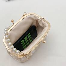 Stylish Women's Evening Bag,Bolsos De Mujer,Elegant Handbag With Pearl Beading,Gold Clutch,Clutch Purse For Women,Snap Closure, Embroidered Print, Small Size, Shoulder Bag, Suitable For Evening Banquets, Parties, Dances, Weddings, Gifts For Teachers, Gifts For Women, Valentine's Day Gifts, Mother's Day Gifts, Bridesmaid Bags, Bridal Bags.,Party - 彩色 - 查看 4