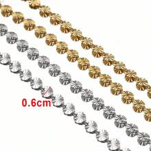 1m Fashionable Stainless Steel Embossed Round Disc Gold Chain, Sunflower Design, Suitable For DIY Necklace, Bracelet, Jewelry Making - Chain - View 5