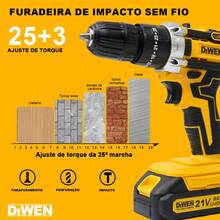 Cordless Impact Drill And Screwdriver 21V With LED, 2 Rechargeable Batteries, Dual Voltage And 29 Accessories - Complete Case For Professional And Home Use - Màu vàng - Xem 3