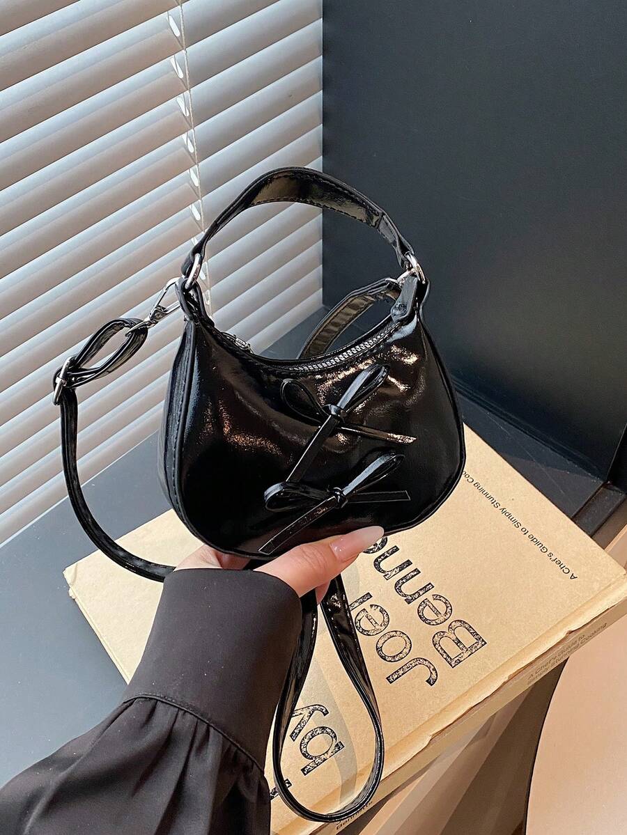 2026 New Bow Dumpling Shoulder Bag, Fashionable Niche Design, Casual Versatile Women Crossbody Bag - Black - View 1