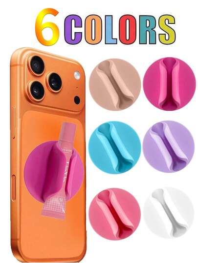 Lip Gloss Holder Phone Case, Protective Lip Gloss Case With Adhesive Holder For Most Phone Models- Durable Adhesive Silicone Retainer,Silicone Phone Holder Adhesive,Stylish And Convenient Grip-On Silicone Lip Balm Case,Valentine's Day, Mother's Day