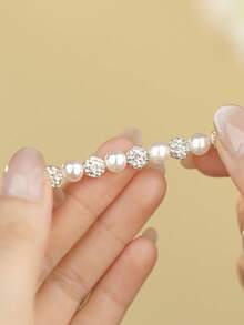 1件优雅女士珠宝S925纯银手镯，闪亮手镯，高端时尚百搭，派对礼物 - #1 - 查看 6