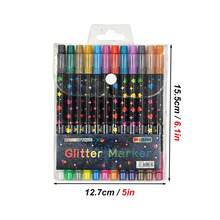 12支/24支双头闪光马克笔，色彩鲜艳，闪光水彩笔，适合学生使用，是DIY手工、贺卡、马克杯、木制装饰、素描和专业艺术创作的理想之选，也适用于工艺品制作、艺术绘画、学习用品、礼品创意、返校礼物等。 - 彩色 - 查看 7