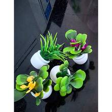 1 Random Artificial Mini Potted Plant Statue, Mini Potted Plant Bonsai, Mini Garden Outdoor Decoration With Fake Flower Pots To Simulate Plants Valentine's Day, Valentine's Day Wedding, Birthday(Random Style) - 綠色 - 查看 5