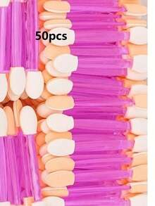 50pcs Nail Sponge Magic Wands Double-Ended Sponge Brush Gradient Nail Brush Hand Clip Rhinestone Brush, Disposable Double-Ended Eyeshadow Brush, Used For Eye Makeup Tools, Nail Art Tools