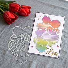 Troqueles creativos con forma de corazón, herramienta DIY para hacer álbumes de recortes y estarcidos en relieve, para tarjetas de felicitación, recorte de papel para manualidades, plantilla de troqueles para hacer tarjetas de regalo. - Plateado - Ver 7