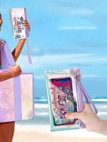 Transparent Cosmetic Bag, Laser Beach Clutch,With "Ceuise Life",Coconut Trees, Cruise And Other Related Itemsprint,Pvc Material, Large Capacity, Toiletry Bag, Convenient And Simple Storage Bag, Clear Ravel Toiletry Bag, Waterproof, Travel Toiletry Makeup Bag - Multicolor - View 3