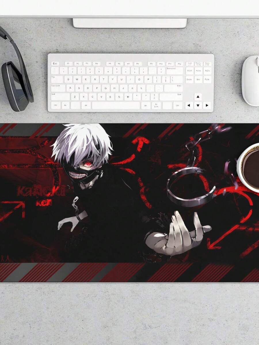 Gaming Mouse Pad, Large Extended Desk Mat With Non-Slip Base, Anti-Fray Stitched Edges, Desk Accessory For Gamers, PC Enthusiasts, Streamers, And Anime Fans - White - View 1