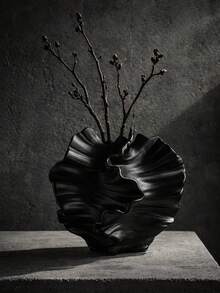 Bình hoa điêu khắc hiện đại, giá đỡ hoa trang trí hình sóng độc đáo, vật trang trí trung tâm tối giản cỡ nhỏ và lớn cho phòng khách, phòng ngủ, bàn, đám cưới, đồ trang trí nhà cửa ngoài trời. - Nhiều màu - Xem 1