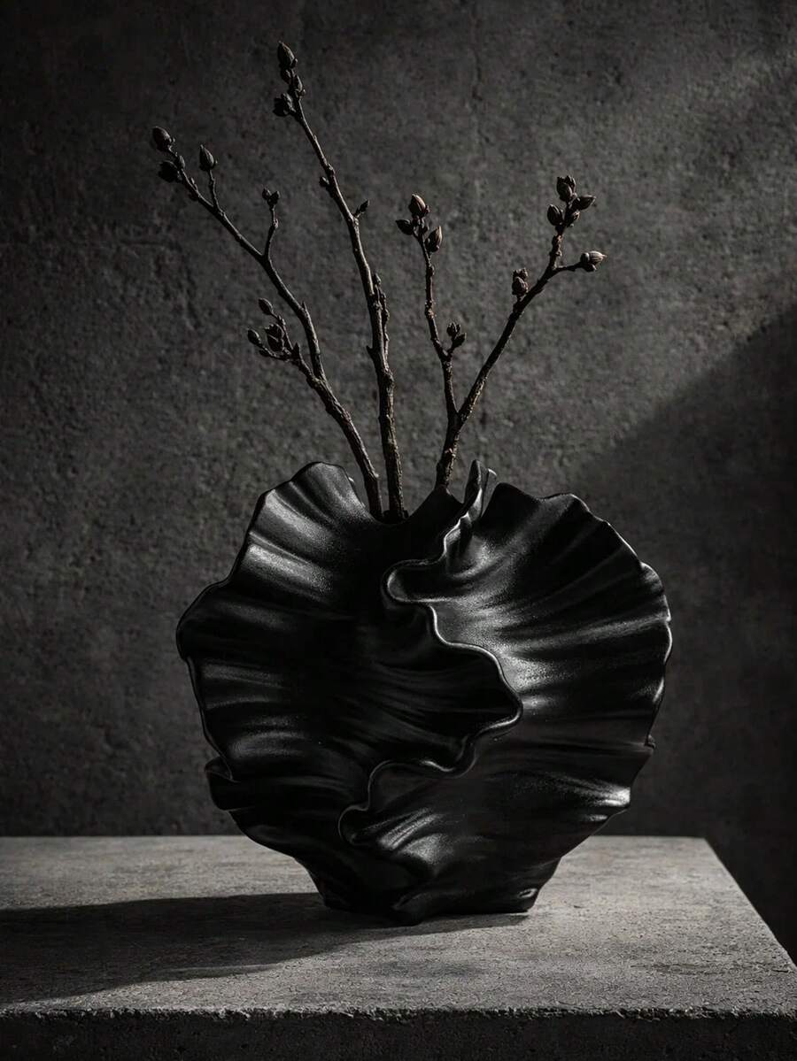 Bình hoa điêu khắc hiện đại, giá đỡ hoa trang trí hình sóng độc đáo, vật trang trí trung tâm tối giản cỡ nhỏ và lớn cho phòng khách, phòng ngủ, bàn, đám cưới, đồ trang trí nhà cửa ngoài trời. - Nhiều màu - Xem 1