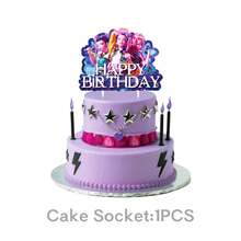 Mattel 韩流主题狩猎女巫生日派对用品、餐具、蛋糕装饰、Lumie Zoe Mira插画海报、野餐及居家便携式餐具 - 彩色 - 查看 7