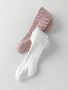 2条装女婴连裤袜 儿童春季薄款打底裤，女童幼儿全长连裤袜，弹力踩脚袜 婴儿幼儿打底裤 袜子 新生儿 - 彩色 - 查看 4