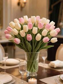 10/5 bông hoa tulip nhân tạo - 5 trắng + 5 hồng, không phai màu, trang trí nhà kiểu Scandinavia, thích hợp cho kỷ niệm, trang trí tiệc, đám cưới, trang trí nhà cửa, quà sinh nhật, v.v. Thích hợp để trang trí phòng khách và bàn, có thể dùng để trang trí nhà cửa, trang trí đám cưới, thích hợp cho đám cưới, lễ đính hôn, sinh nhật cô dâu, nhà cửa, văn phòng, tiệc tùng, cũng có thể dùng làm quà tặng Ngày của Mẹ, có thể sử dụng trong nhà và ngoài trời (không bao gồm chậu hoa). - Nhiều màu - Xem 2