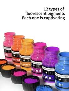 6 Colors Neon Fluorescent Resin Dye, Two Combination Colors Available, Suitable For Epoxy Resin, Candle Coloring, Neon Pigments, Ideal For DIY Crafts, Jewelry Making, Christmas Gift - Multicolor - View 8