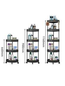 1. 一款5/4/3层多功能浴室厨房三角转角可移动滚轮储物淋浴架推车，容量大，适合放置节日礼物，可用于浴室、阳台、厨房、客厅、玄关、酒店、卧室等场所。易于拆卸，不占空间，节省空间，可有效收纳整理洗发水、洗面奶、面膜、毛巾等物品。 - 彩色 - 查看 7