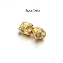 5/10pcs/Pack Stainless Steel Meteorite Irregular Spacer Beads, Non-Fading Titanium Steel Baroque Style Spacer Beads For Bracelets, Necklaces, Jewelry DIY - Meteorite Spacer Beads - View 13