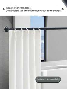 可调节窗帘杆支架 - 无需钻孔、无需钉子安装，节省空间设计，适用于浴室和厨房收纳 - 彩色 - 查看 3
