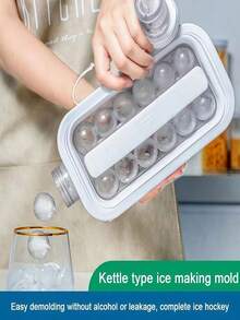Home Ice-Making Wonder: Curling Stone/Ice Hockey Mold In One, Large Capacity Water Bottle, Refrigerator, Ice Cubes, Ice Tray. - Multicolor - View 2