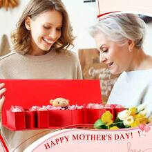 "I Love You" "Mom" Bouquet And Letter Gift Box - With Ribbon Fillable Paper Box, Suitable For Chocolates, Fresh Flowers, Souvenirs, Perfect Mother's Day Or Christmas New Year Party Birthday Gift - Multicolor - View 6