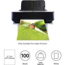 100 Sheets 5 X 7 Inch 200gsm Inkjet Printing Photo Paper, White - White - View 1