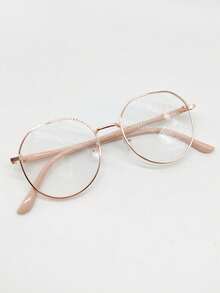 1副女士高性价比学生圆脸修饰无框眼镜，适合学习、电脑、阅读、游戏、手机等。 - 彩色 - 查看 12