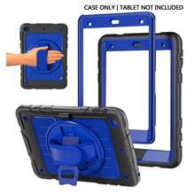 1pc, Compatible With IPad Mini 5 Case, IPad Mini 4 Case, Hybrid Triple-Layer Armor Shockproof Rugged Drop Protection Case With 360-Degree Rotating Stand, Compatible With IPad Mini 4/5 7.9-Inch - Black + Sky Blue - Black + Dark Blue - View 8
