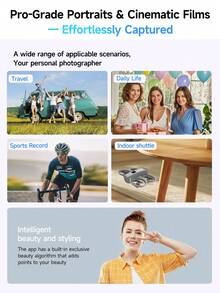 TOKQI Máy bay không người lái hai camera, được trang bị thuật toán xử lý hình ảnh thông minh mới cho khả năng tái tạo màu sắc tốt hơn, cất cánh một chạm, tránh chướng ngại vật thông minh, lật 360°, tốc độ điều chỉnh được, bay theo điểm định trước, món quà hoàn hảo cho Halloween, Giáng sinh và các ngày lễ khác. - Nhiều màu - Xem 7