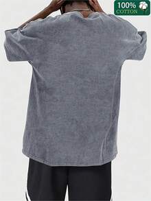 EWH Men Y2K "M Organ Wallen Doodle Collage" Vintage Washed Black Country Music Graphic T-Shirt, 230g 100% Cotton Oversized Tee For Streetwear & Country Fans Gifts 004-AB - 灰色 - 查看 2