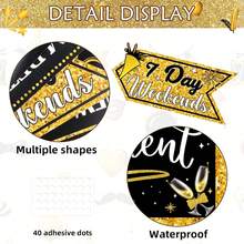 10 piezas/20 piezas Letreros de jubilación, Accesorios para fotomatón de jubilación, Decoraciones de fiesta de jubilación de papel negro y dorado reutilizables, Decoraciones de feliz jubilación para el hogar, el patio y la fiesta - Multicolor - Ver 8