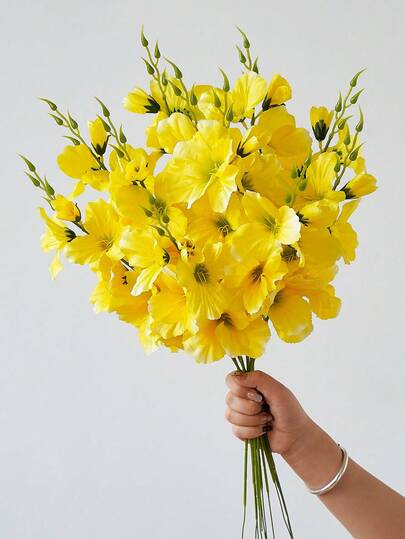 6pcs 55cm Artificial Flowers Fake Daffodil Magnolia Flower Silk Flowers For Home Living Room Wedding Table Decoration Romantic Theme