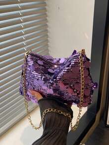 This Is A Shiny, Lightweight, Durable, And Spacious Women's Crossbody Bag. It's Both Stylish And Versatile, Suitable For Various Occasions Such As Parties, Travel, Dinners, And New Year's Celebrations. - Multicolor - View 5