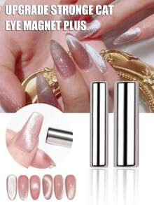 Y-Shape Cat Eye Nail Magnet Set Creating Heart Cat Claw Shapes On Nails Y-Shape Iron Wire Magnetic Nail Art Accessories Tools,Nail Supplies, 3D Double-Ended Nail Stickers, French Cat Eye Magnetic Effect, 2-In-1 Magnetic Nail Stickers,Gel Nail Polish - Silver - View 7