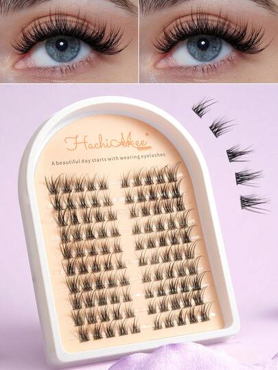 Haji Mi Small Volume Cluster Grafted Fluffy Stem Makeup Natural Comfortable Wispy Lengthening Fresh Delicate Grafted Eyelashes