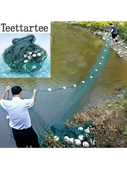 Teettartee Schweres Fischernetz, verstärktes Schleppnetz, Maschenweite 5 cm/1,96 Zoll, geeignet für Teiche, Seen und Stauseen