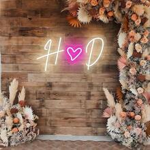Semn luminos neon personalizat/Decor de nuntă/Fundal de nuntă/Plăcuță cu nume de nuntă/Cadou pentru cuplu/Numele cuplului neon/Cadou de Crăciun - Multicolor - Vizualizare 5