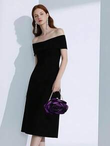 Evening Bag Flower Bride Bag Purse Full Dress Dinner Party Handbag Wedding Clutch Women Evening Purse Lady Clutches Valentines, Exquisite Floral Bag For Women - 紫色 - 查看 2