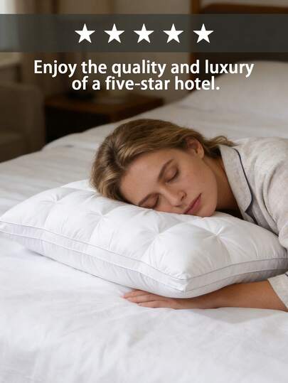 1/2 piezas Almohada estándar de cama, Almohada de dormir de calidad de hotel de lujo, Soporte cómodo, Relleno de fibra ultrafina 3D, Extremadamente suave y esponjoso, Lavable a máquina, Adecuado para dormir de lado/espalda/estómago, Relleno alternativo de plumón premium, Tamaño 19x29 pulgadas, Todo el año, Funda hipoalergénica