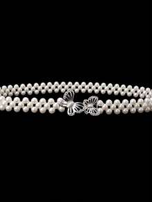 1pc Shiny Butterfly Rhinestone & Pearl Decor Waist Chain, Cute & Sweet Children's Belt Accessory, Suitable For Dresses, Pants, Daily Wear, Parties, Travel & Vacation - A - View 1